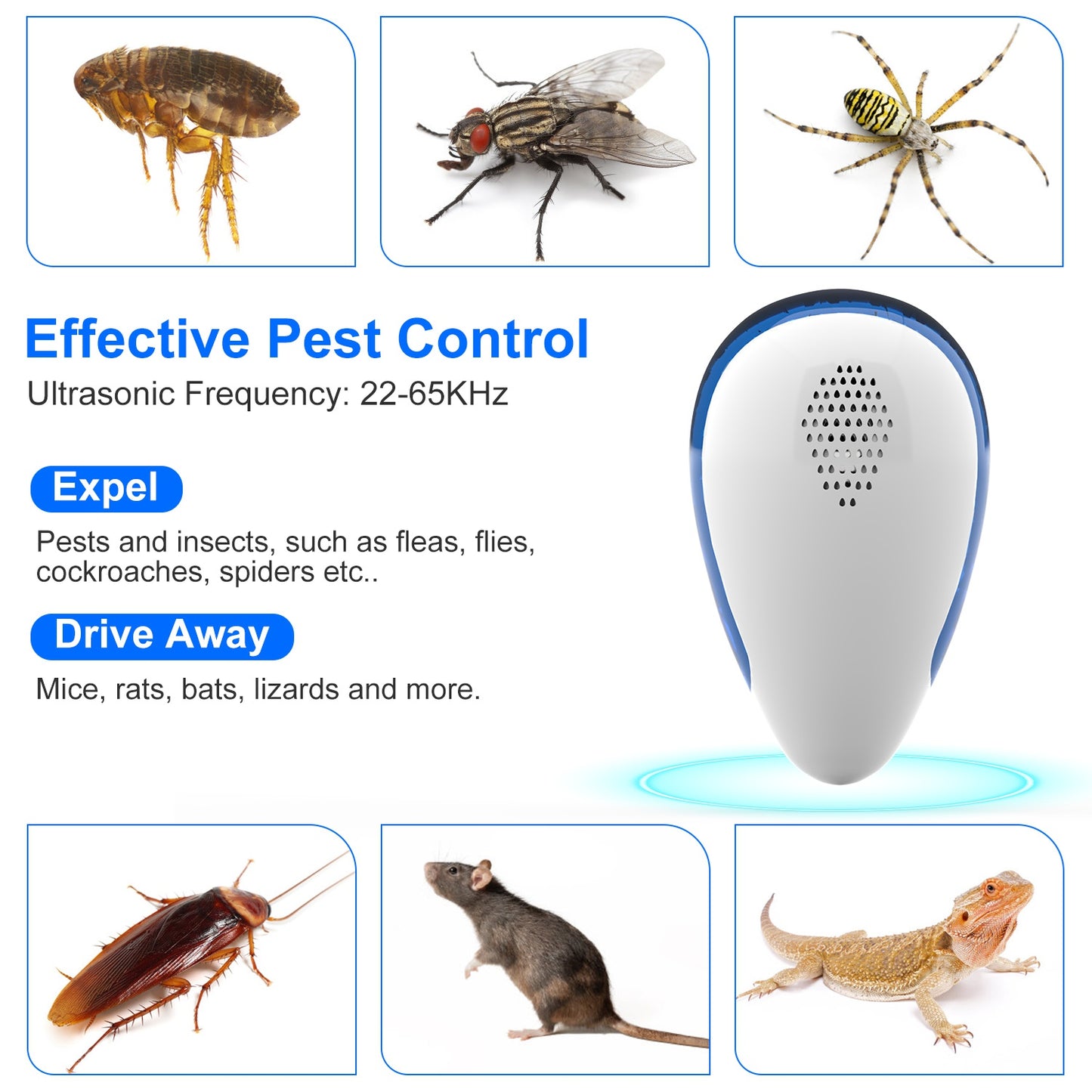 Ultrasonic Pest Repeller - 6 Pack Indoor Bug Control
