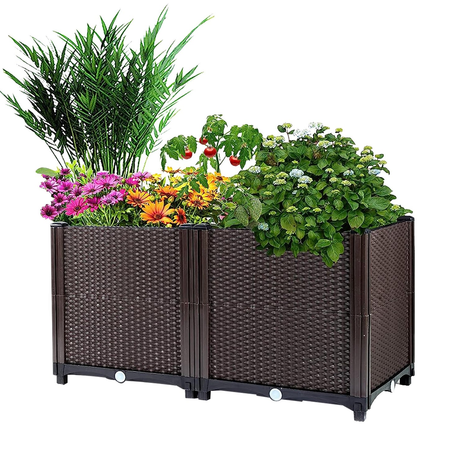 Raised Garden Bed with Self-Watering System for Vegetables Flowers Herbs - Multiple Sizes