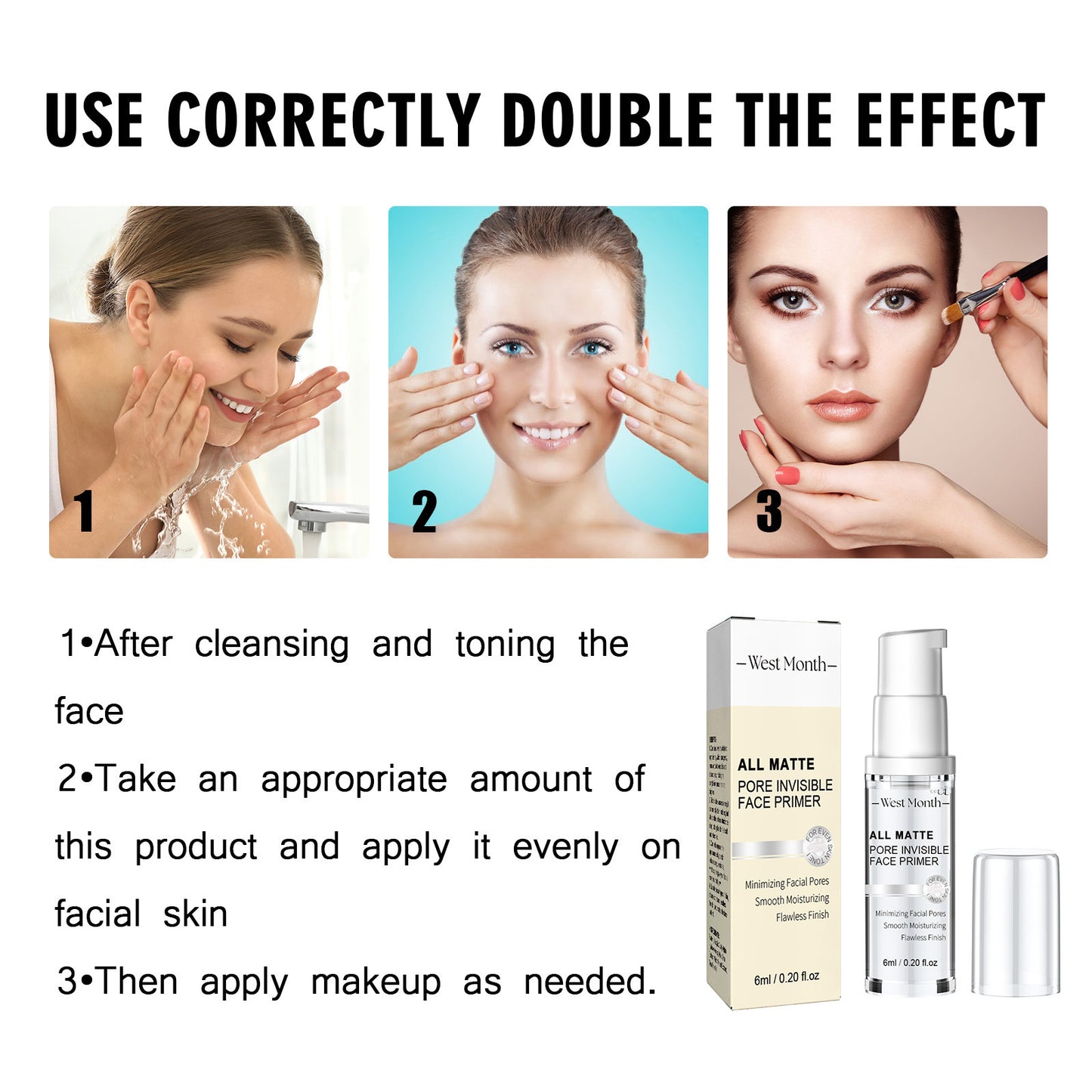 Invisible Pores Primer Cream - Brightening Skin, 6ml