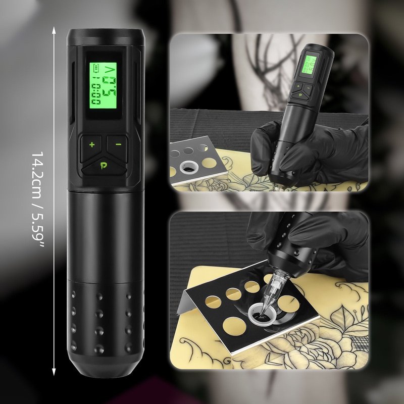 Black Tattoo Pen Machine USB Charging - Adjustable