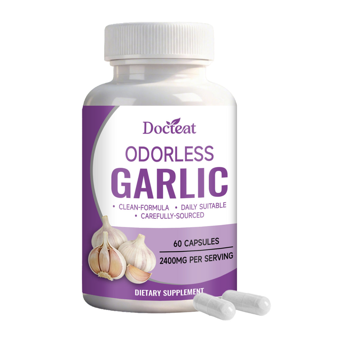 Odorless Garlic Extract Capsules - 60 Count