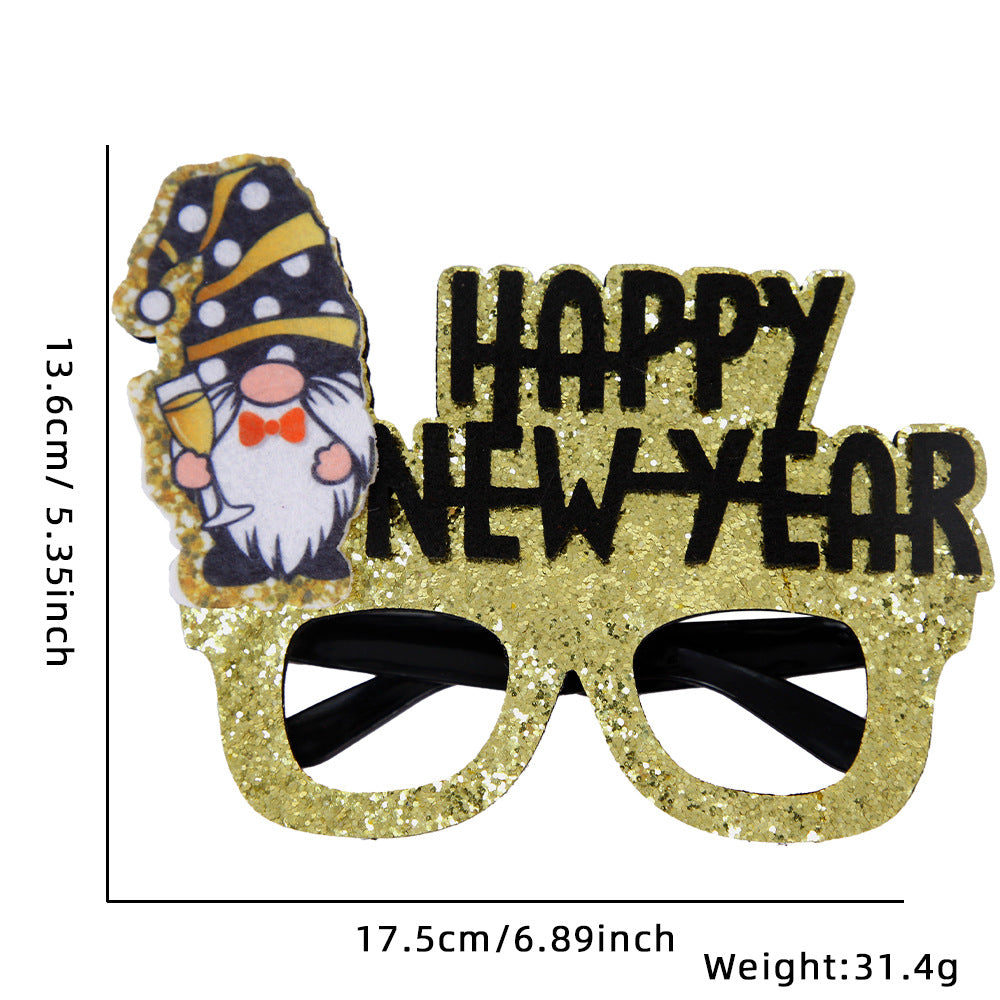 Funny New Year Party Glasses Photo Props - Holiday & Celebration Accessories