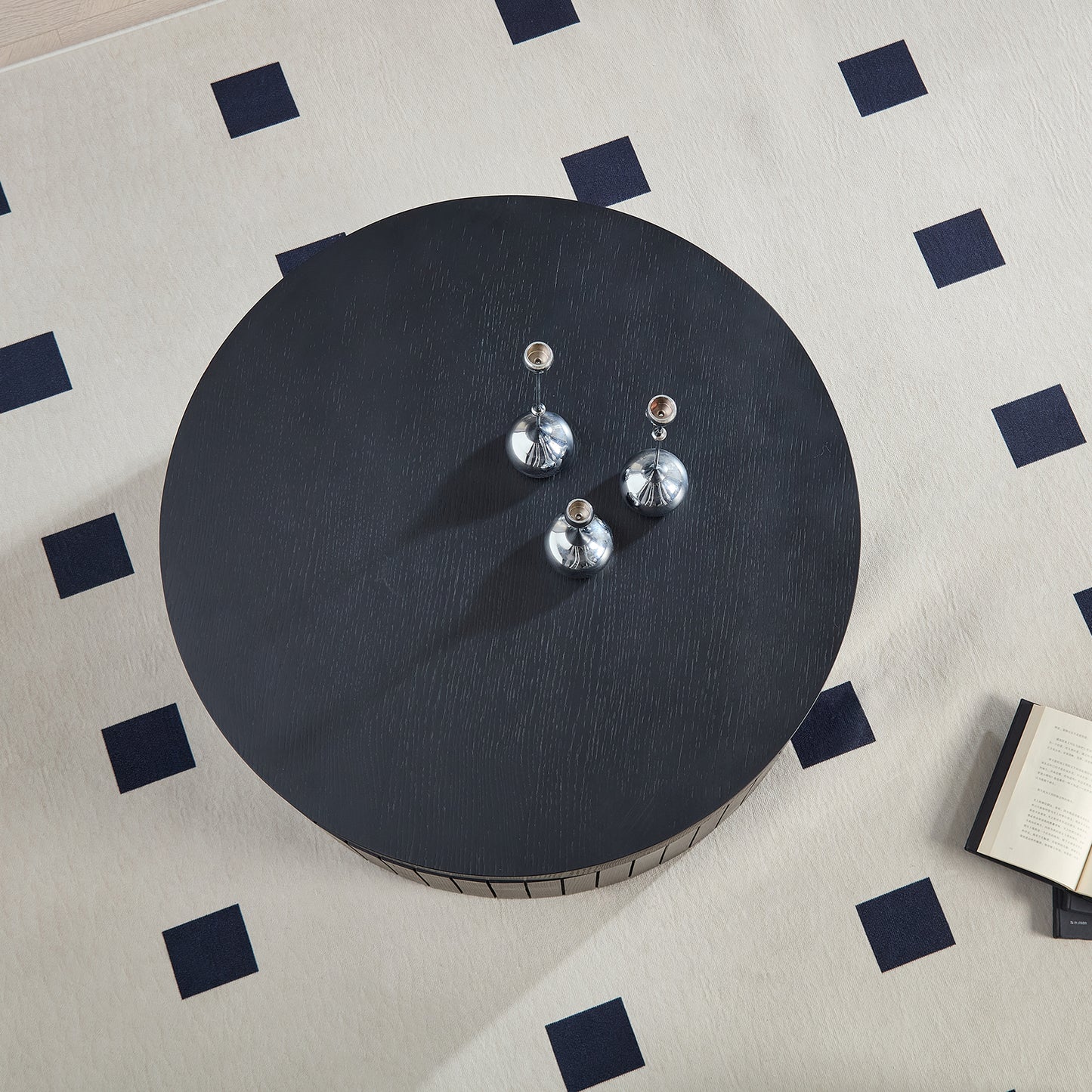 Modern Round Coffee Table With Storage Accent Tea For Living Room