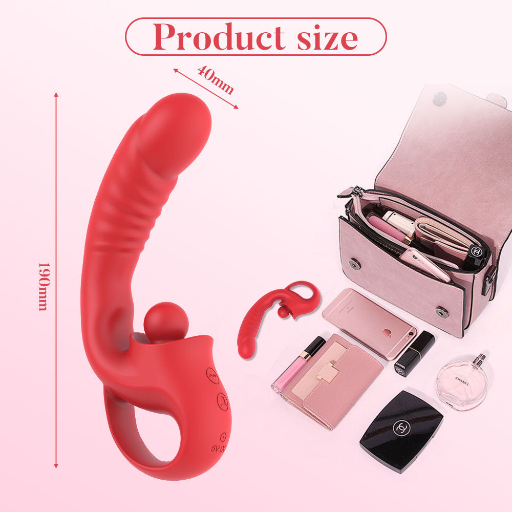 2 in 1 Liquid Silicone G Spot Vibrator with 10 Modes - Sex Toy for Women