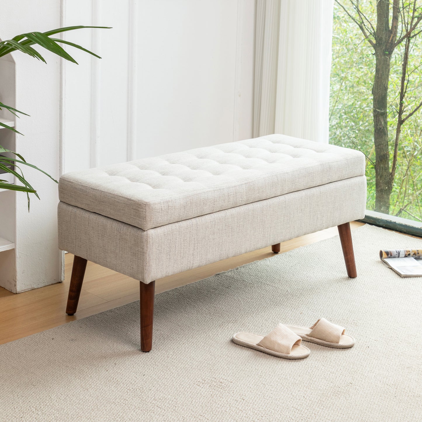 Storage Bench With For Bedroom End Of Bed Foot Entryway Ottoman 43.7W