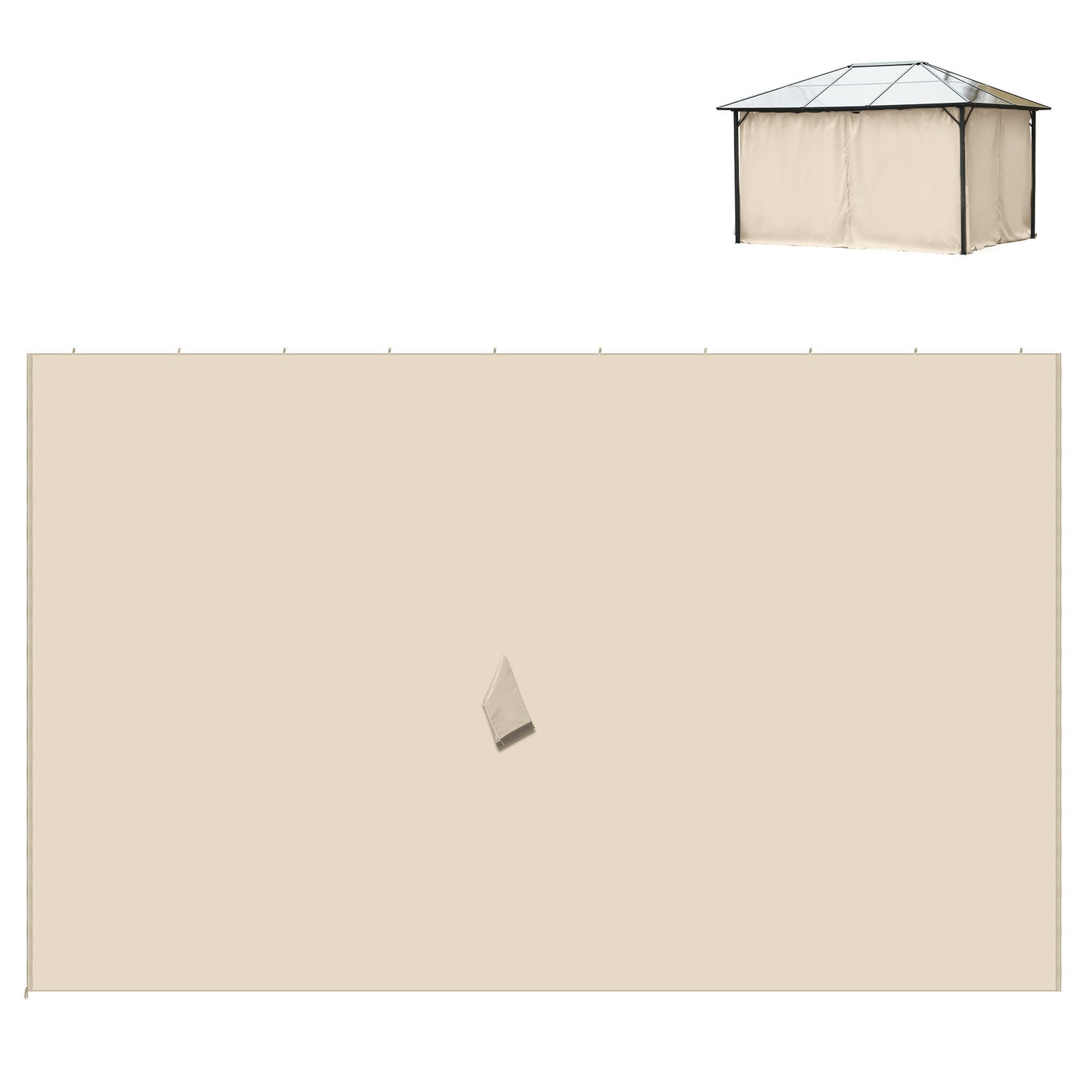 Gazebo Sidewall Set with Hooks and C-Rings - Beige 9.84' x 13.1'