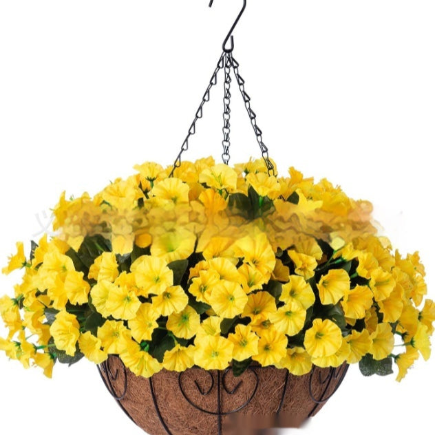 Hanging Plant Basket with Iron Frame for Coconut Palm Pots Garden Decor
