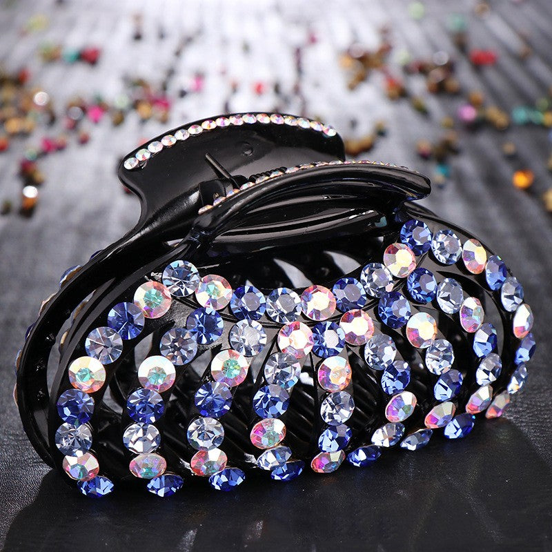 Large Female Rhinestone Hairpin - Korean Style Geometric Hair Accessory