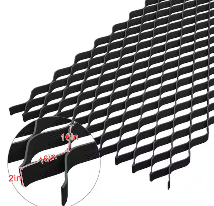 Honeycomb Geocell 10ft x 16.5ft with J Steel Rebar Pack of 12 Garden Ground Reinforcement