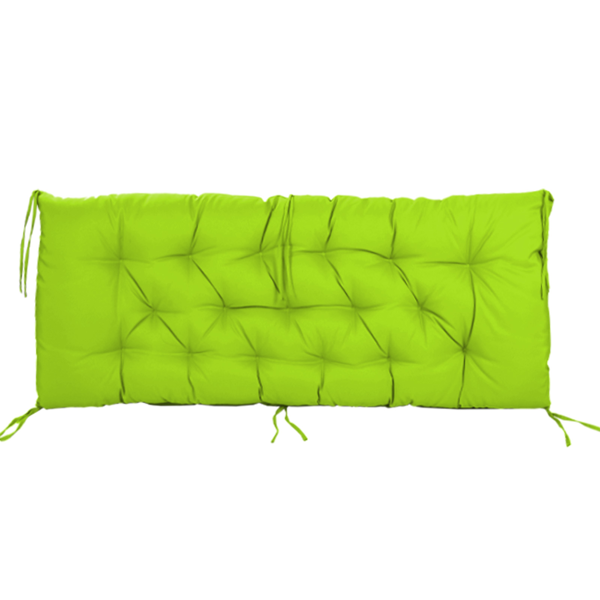 Waterproof 4-Inch Thick Outdoor Swing Cushion Replacement with Backrest and Ties - Grass Green, 60 Inch