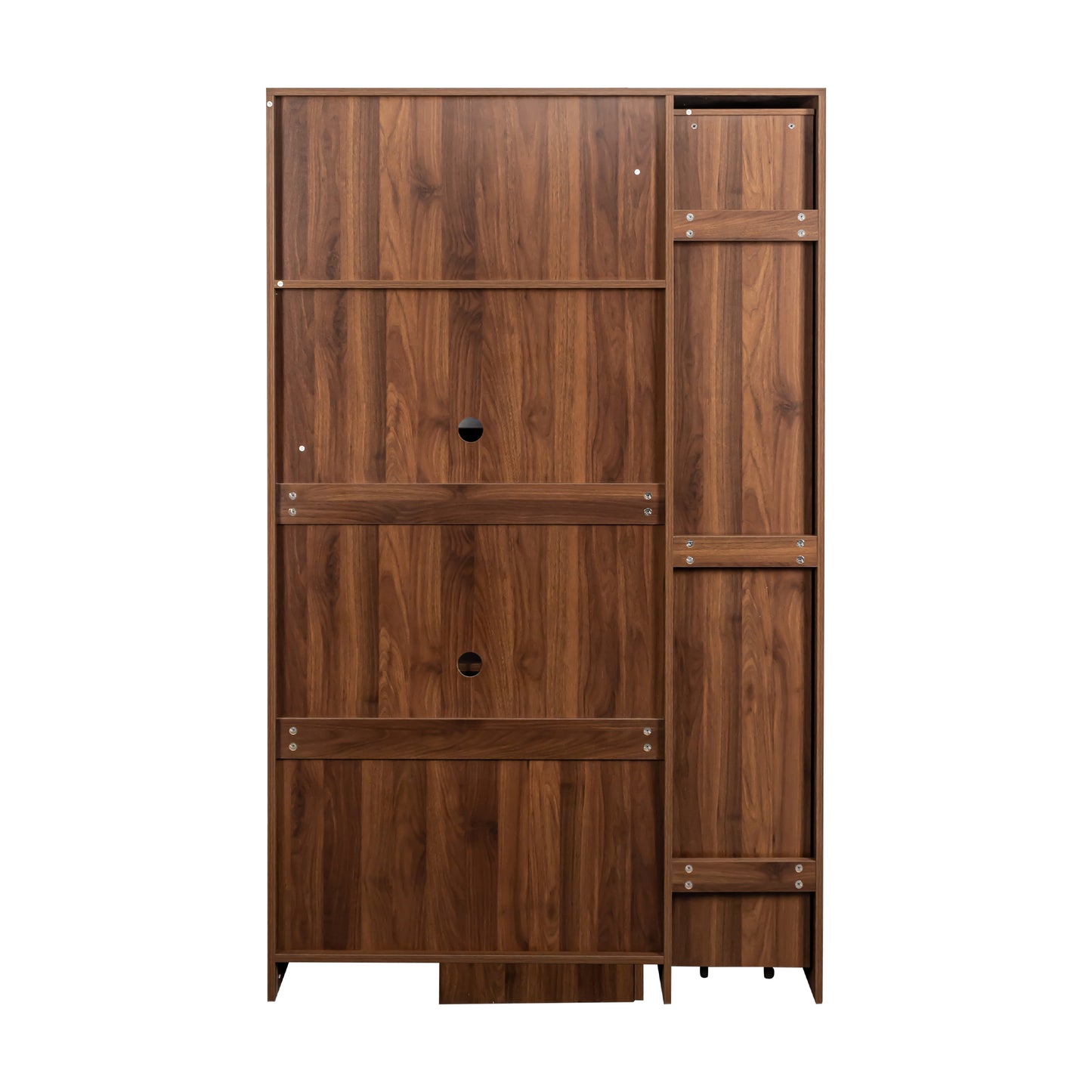 Farmhouse Kitchen Pantry Cabinet with Pull-Out Storage Shelf - Walnut