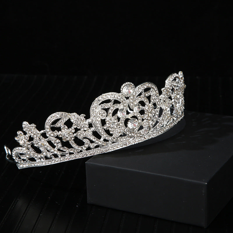 Bridal Crown Rhinestone Headpiece - White Diamond