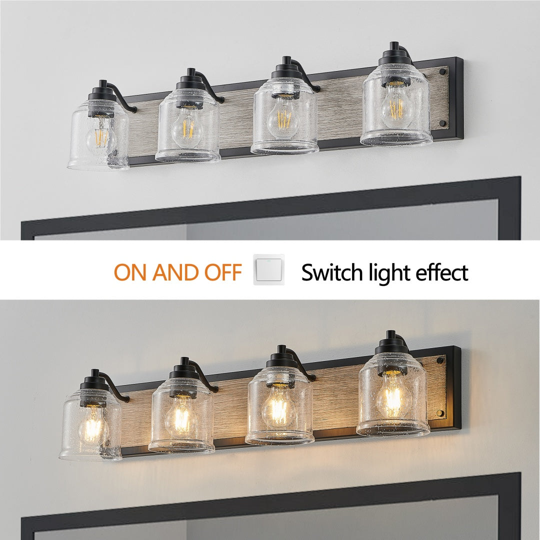 32-Inch Farmhouse Vanity Light Fixture - 4-Light Wall Sconce