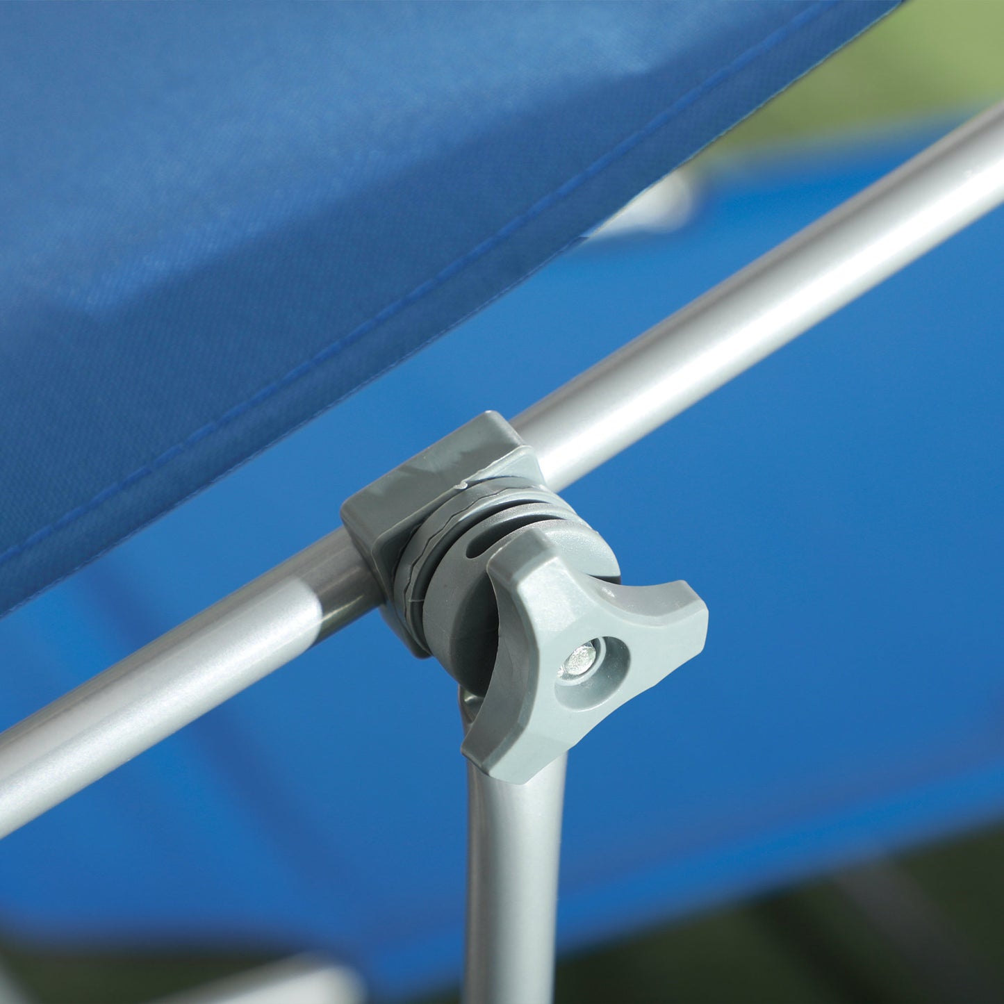 Folding Outdoor Chaise Lounge Chair with Sun Shade - Blue