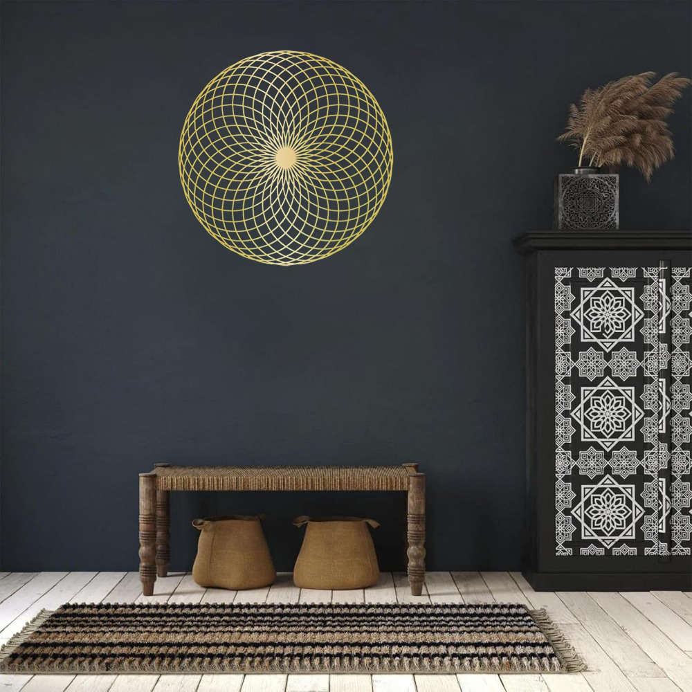 Sacred Geometry Wall Art - Spiritual Metal Yantra & Mandala Sculpture