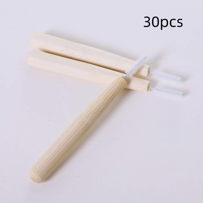 Bamboo Interdental Brush 30pcs Dental Cleaning Floss Picks - Orthodontic Oral Care