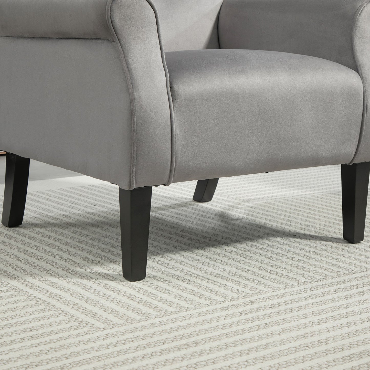 Mid-Century Modern Wingback Accent Chair, Upholstered Fabric Armchair