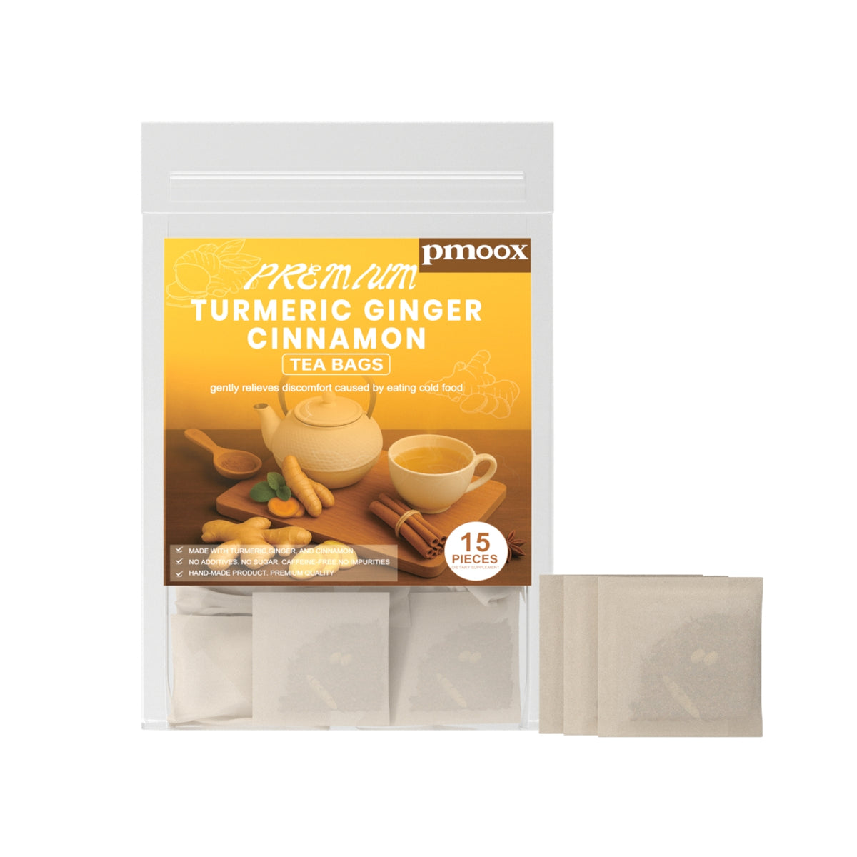 Turmeric Cinnamon Herbal Tea Bags - 15 Pack