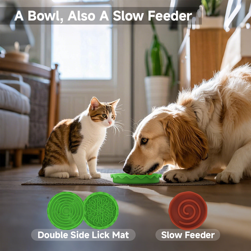 Multi-Layer Hamburger Pet Bowl for Cats and Dogs - 5-in-1 Combination