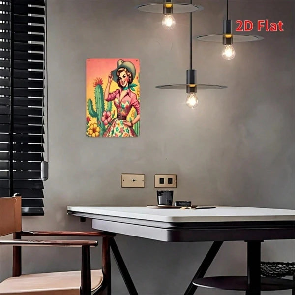 Metal Tin Wall Decoration - 20 cm x 20 cm Artistic Design