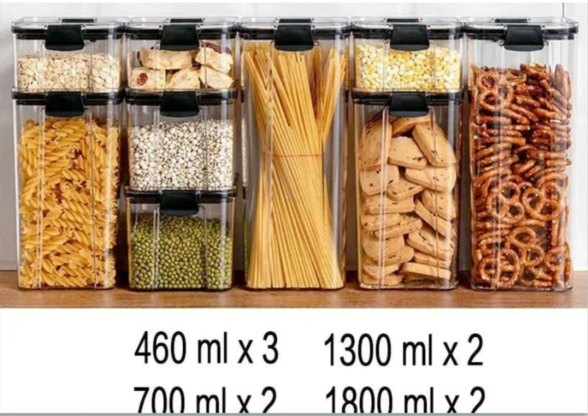 Food Grade Plastic Grain Storage Canisters with Sealed Lid - Stackable Food Containers