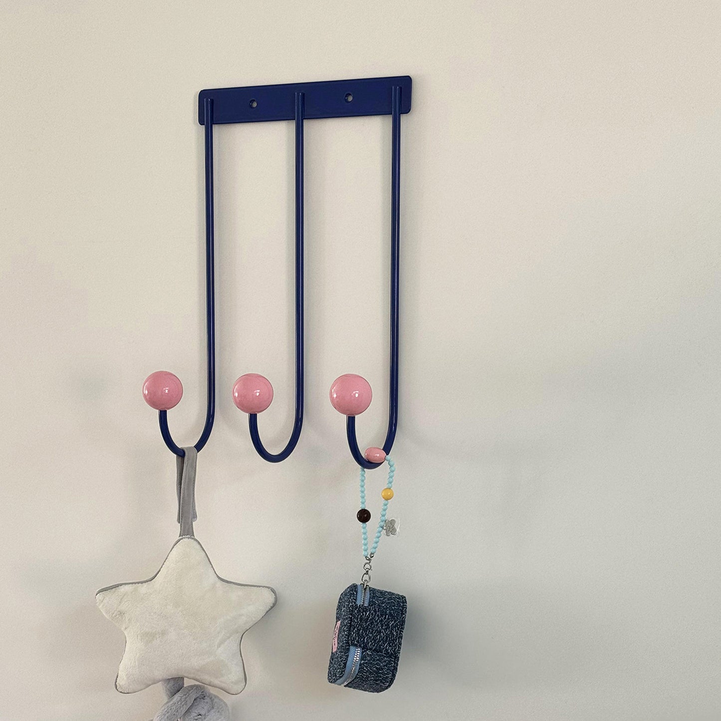 No-Drill Wall-Mounted Cabinet Door Hooks Multi-Hook Organizer