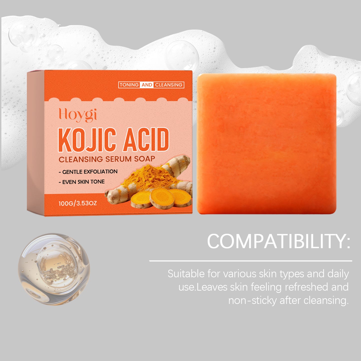 Kojic Acid Facial Cleansing Soap 100g - Brightening Skin Care Bar