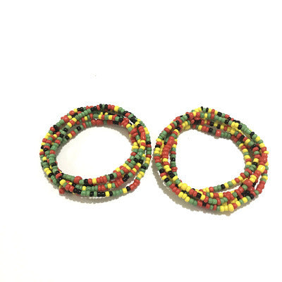 Double Chain Bikini Waist Chain Set - Handmade Rice Bead Body Jewelry
