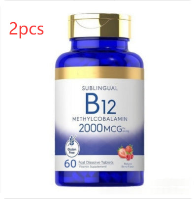 Vitamin B12 2000mcg Tablets - Fast-Acting Dietary Supplement, 60 Count
