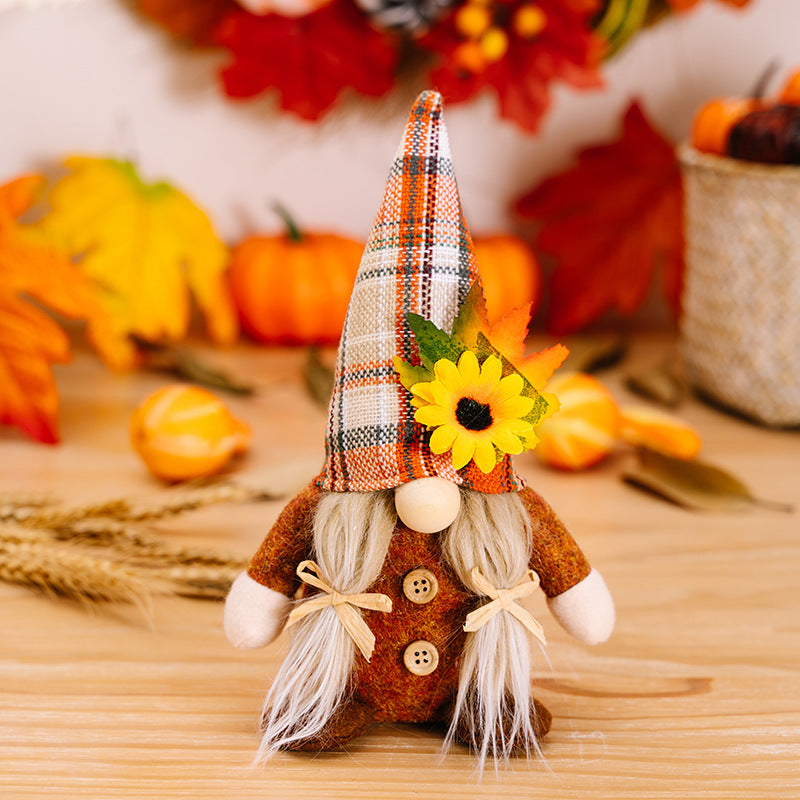 Thanksgiving Faceless Doll Floor Decoration - Harvest Festival Home Decor