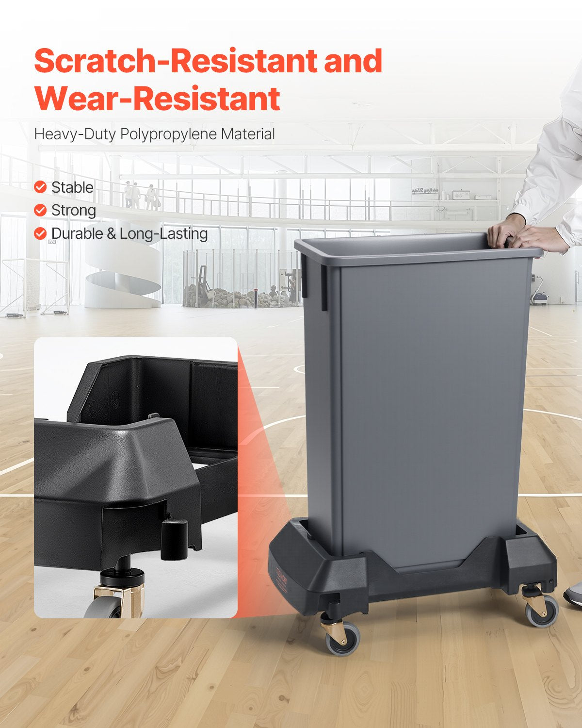 Heavy Duty Trash Can Dolly with Wheels for 16/23 Gal Bins - Black
