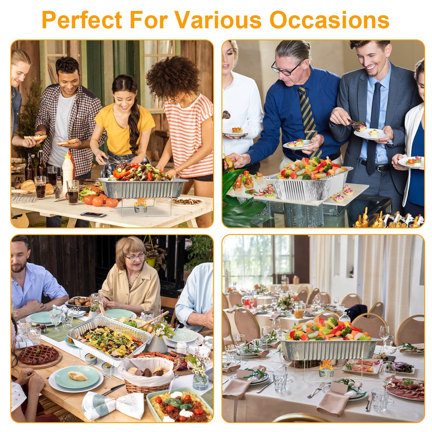 36-Piece Disposable Chafing Dish Set - Buffet Server with Utensils