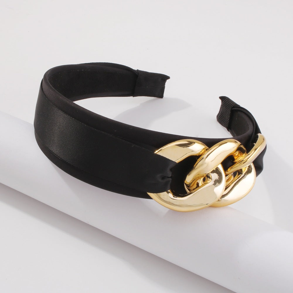 Alloy Braided Headband - Black