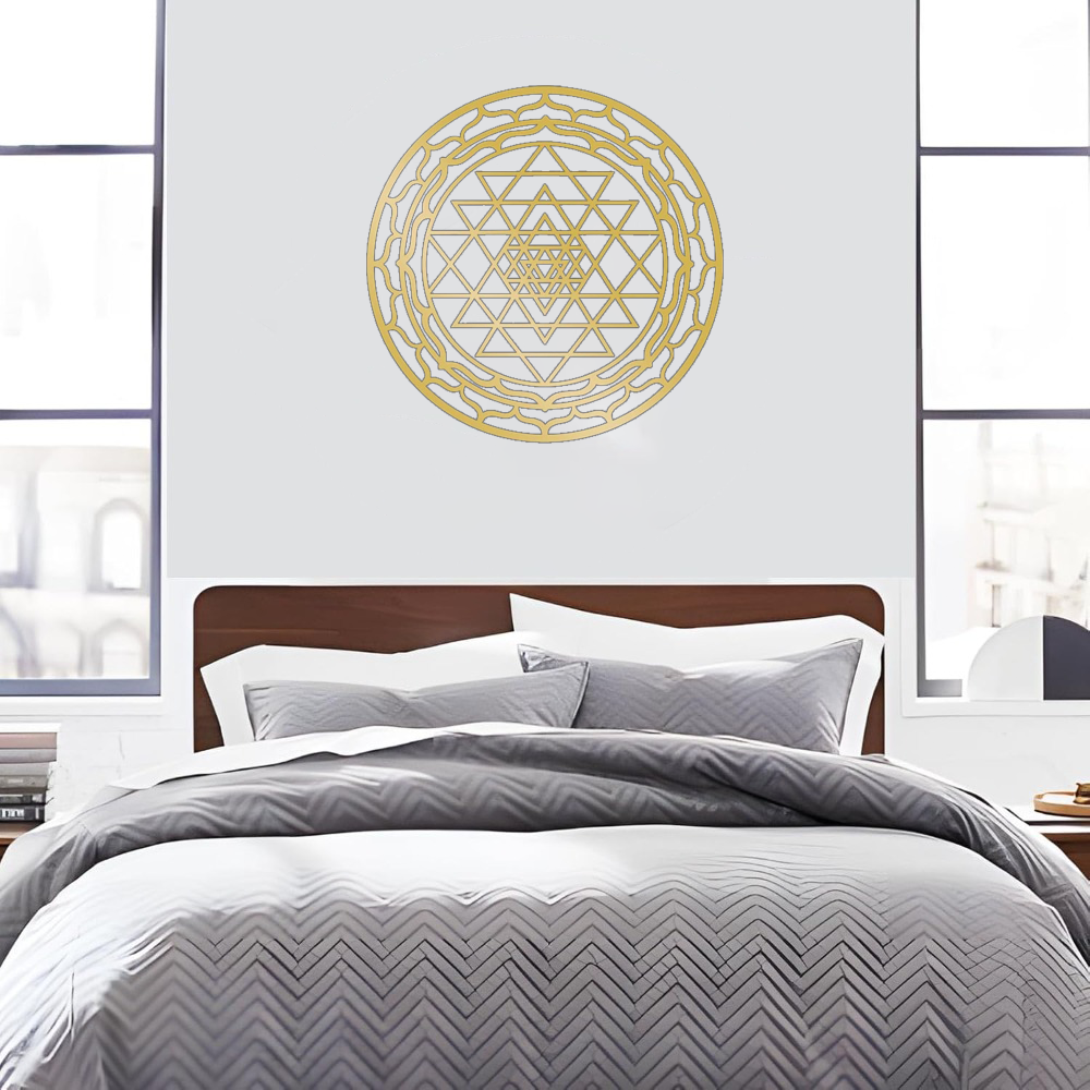 Handcrafted Yantra Mandala Metal Wall Art - Wrought Iron Decor