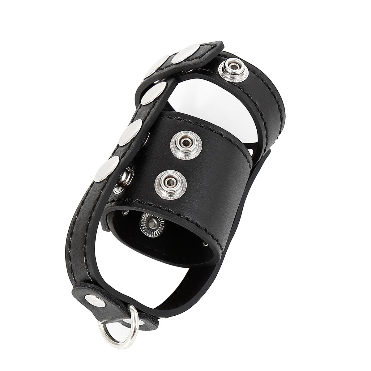 Men's Leather Binding Extension Toy - Black Adult Wellness Accessory