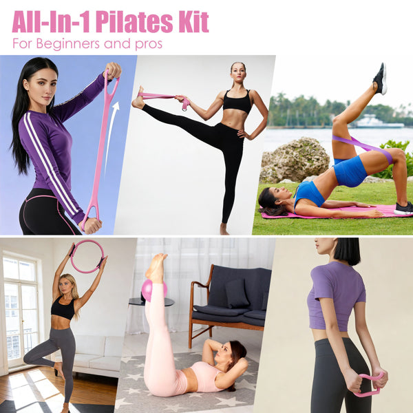 14-Piece Pilates Kit - Resistance Bands, Yoga Ball & Carry Bag