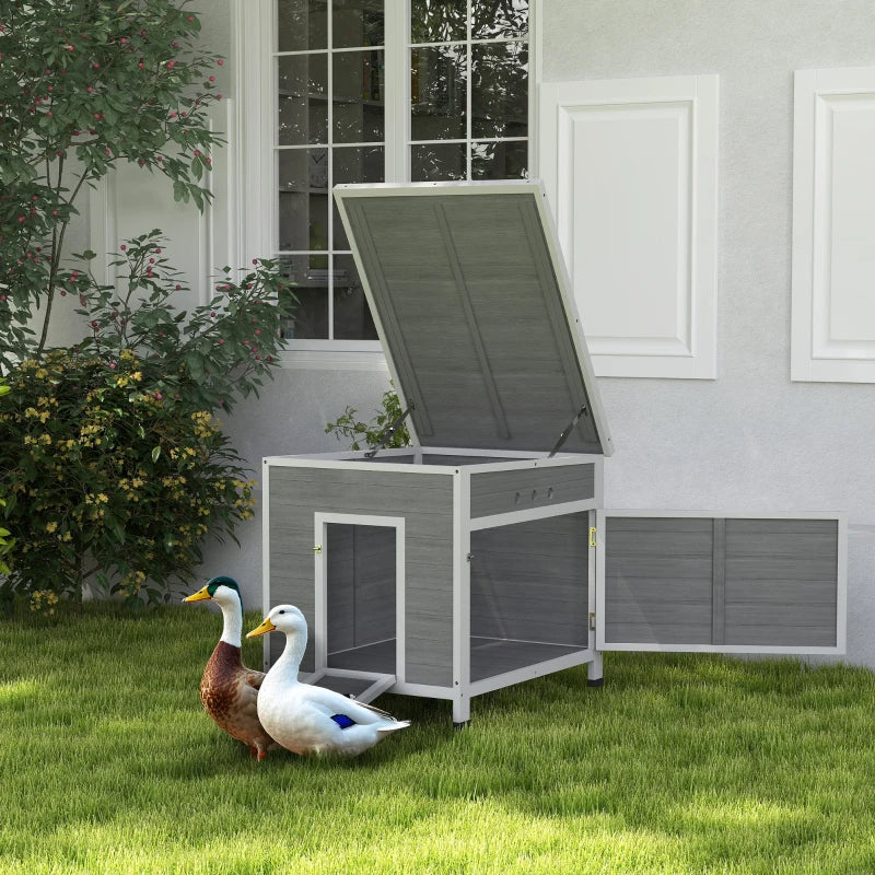 Duck Coop with Openable Roof and Removable Floor - Spacious Pet House for Ducks and Poultry