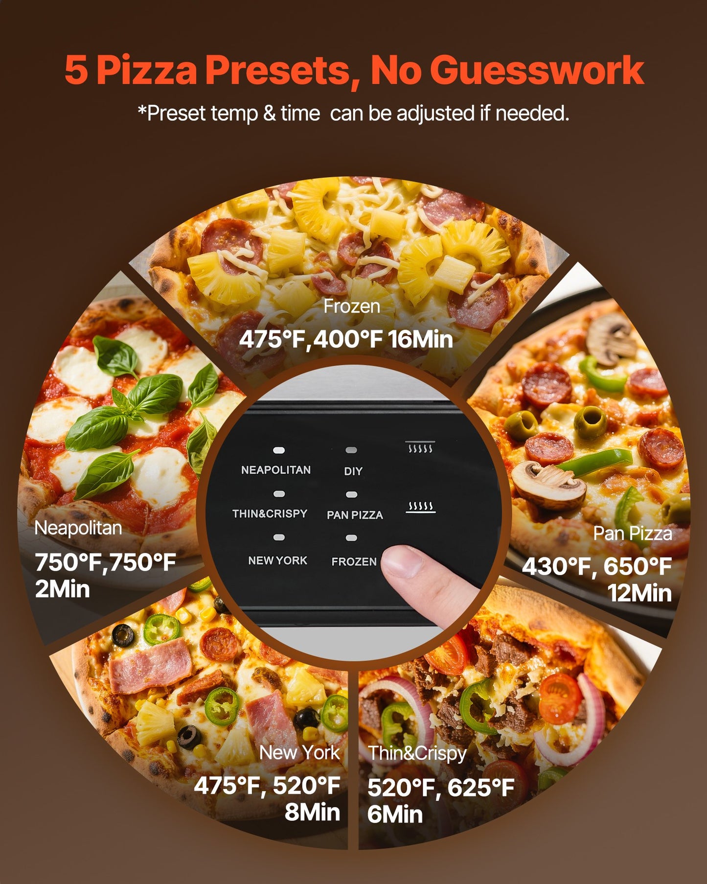 Electric Pizza Oven 12 Inch with Pizza Stone & Adjustable Heat - MultiColor