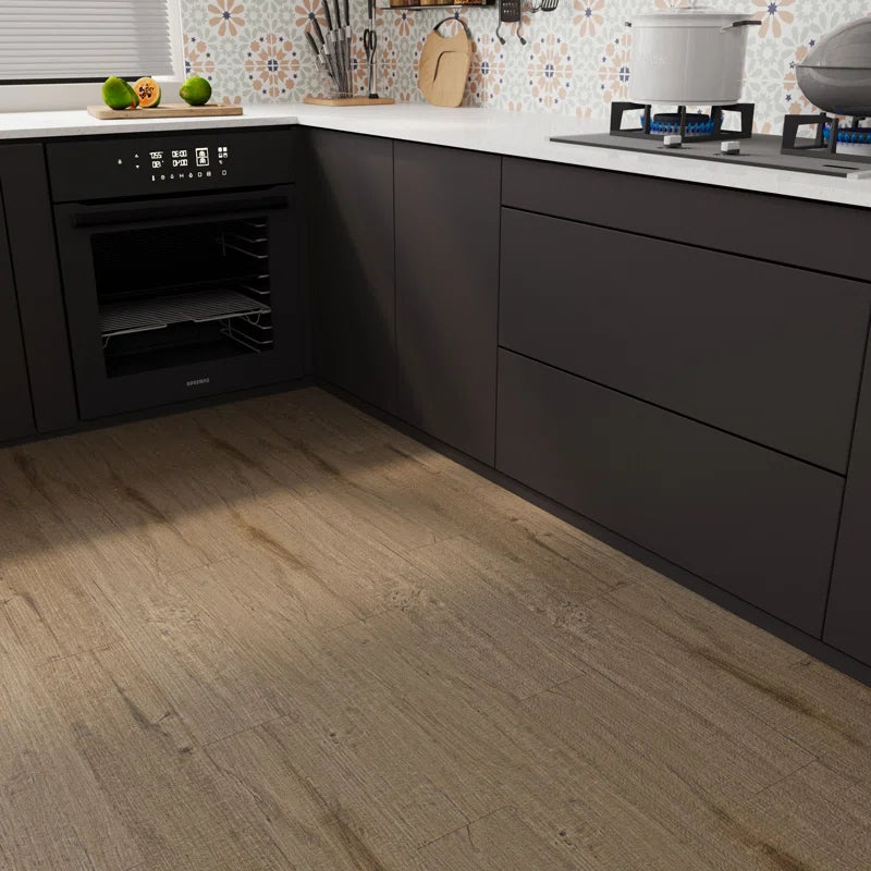 Self-Adhesive PVC Peel and Stick Flooring Tile - Light Brown