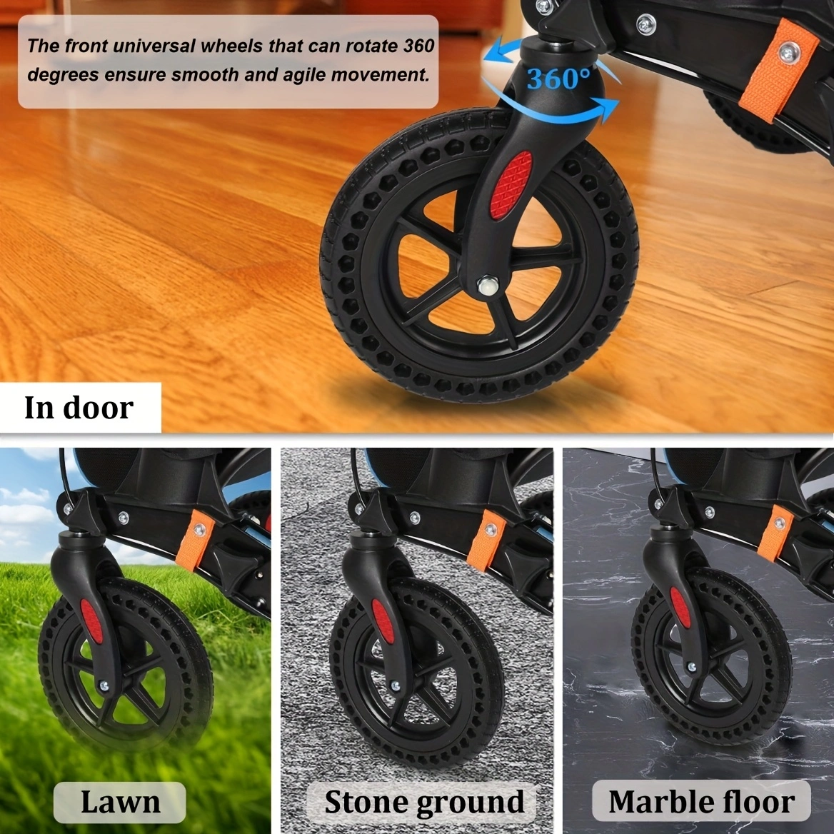 Lightweight Foldable Rollator Walker for Seniors - Blue