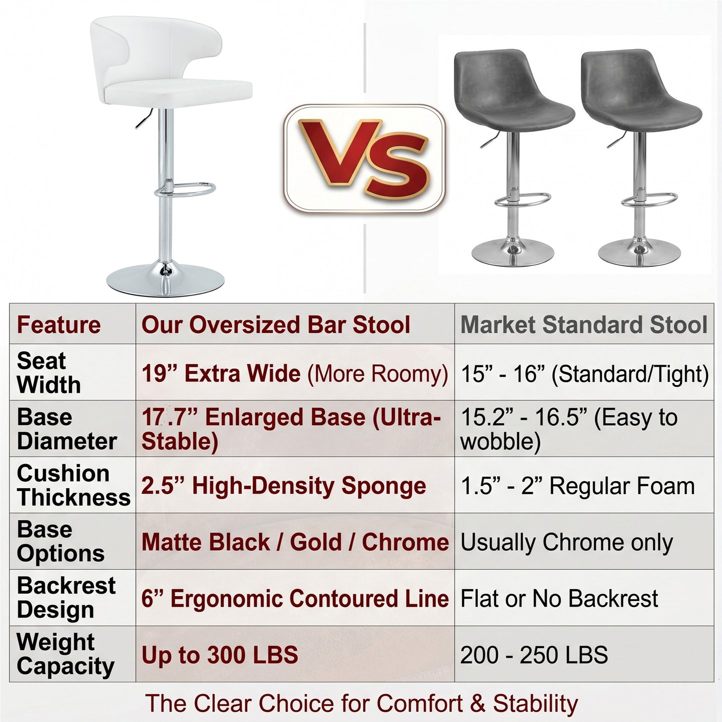 Modern Rotating Adjustable Bar Chair, PU Leather Belt Backrest Swivel