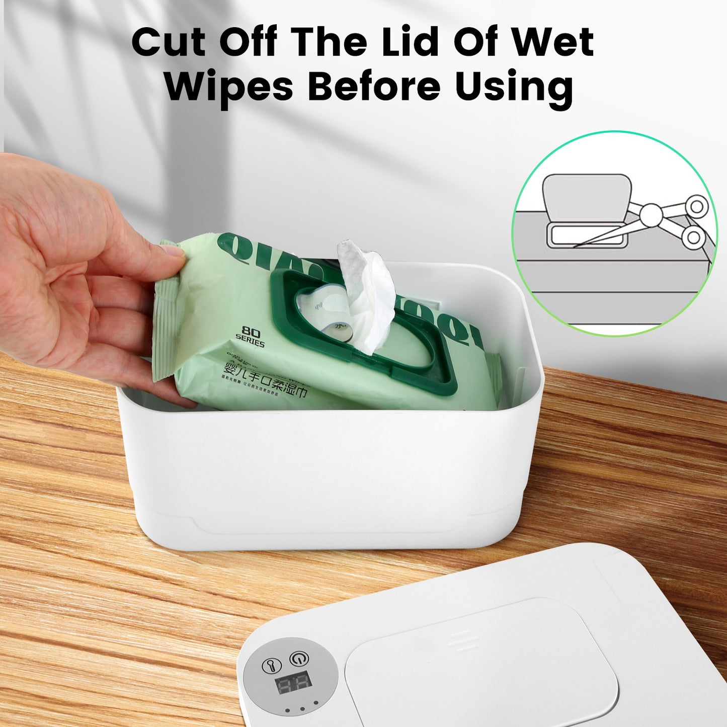 Baby Wipe Warmer with 3 Temperature Settings, Night Light & Large Capacity
