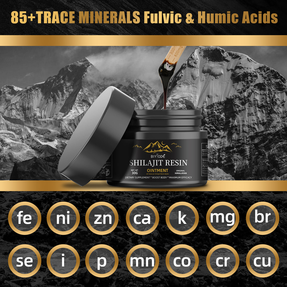 Natural Himalayan Shilajit Resin Supplement for Energy & Immunity - 30g