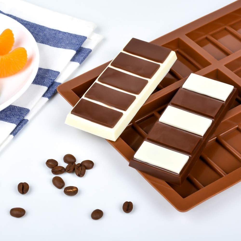 Silicone Chocolate Mold Baking Mold Non-Stick Rectangle Cake Mold - Brown