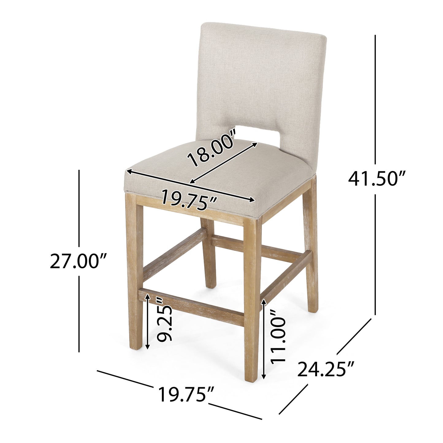 27 Inch Counter Stools, Set Of 2,Fabric