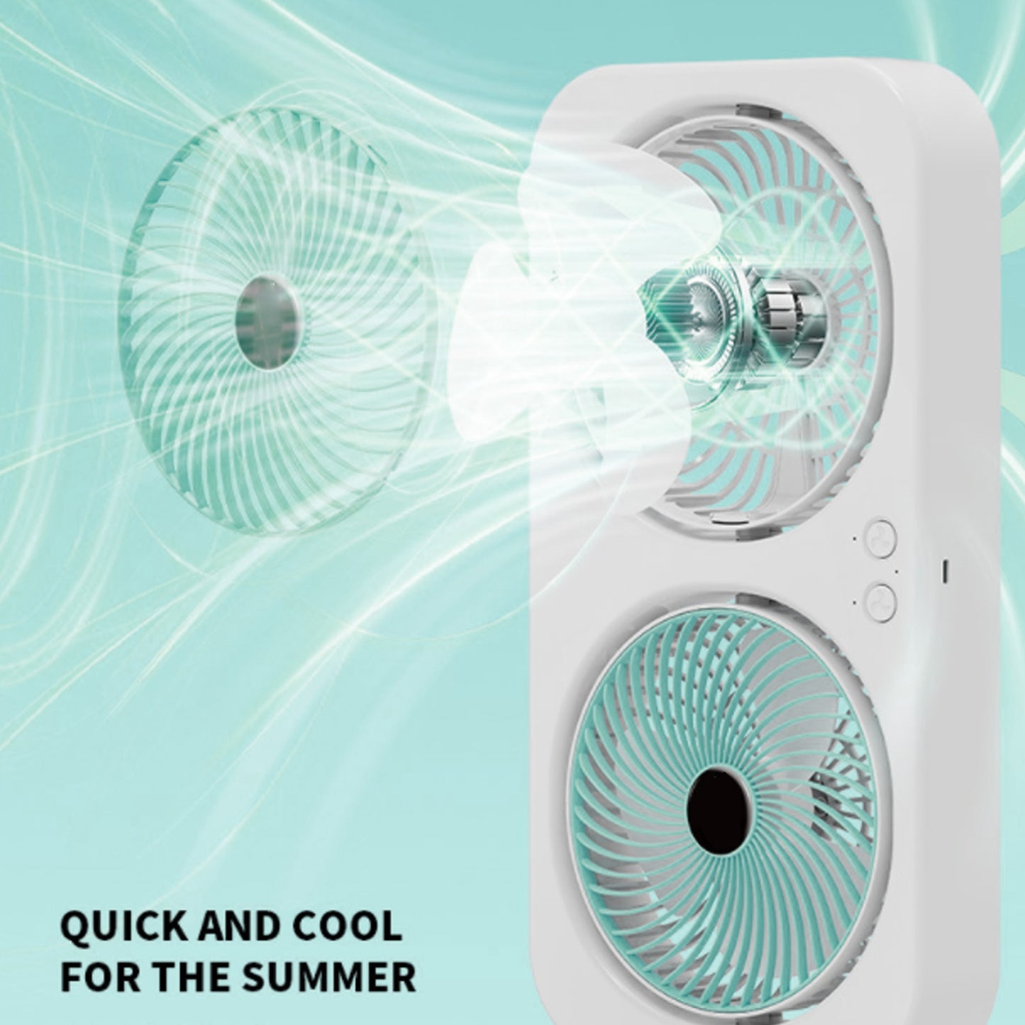 Tabletop Dual Fan USB Rechargeable Silent Air Circulation With