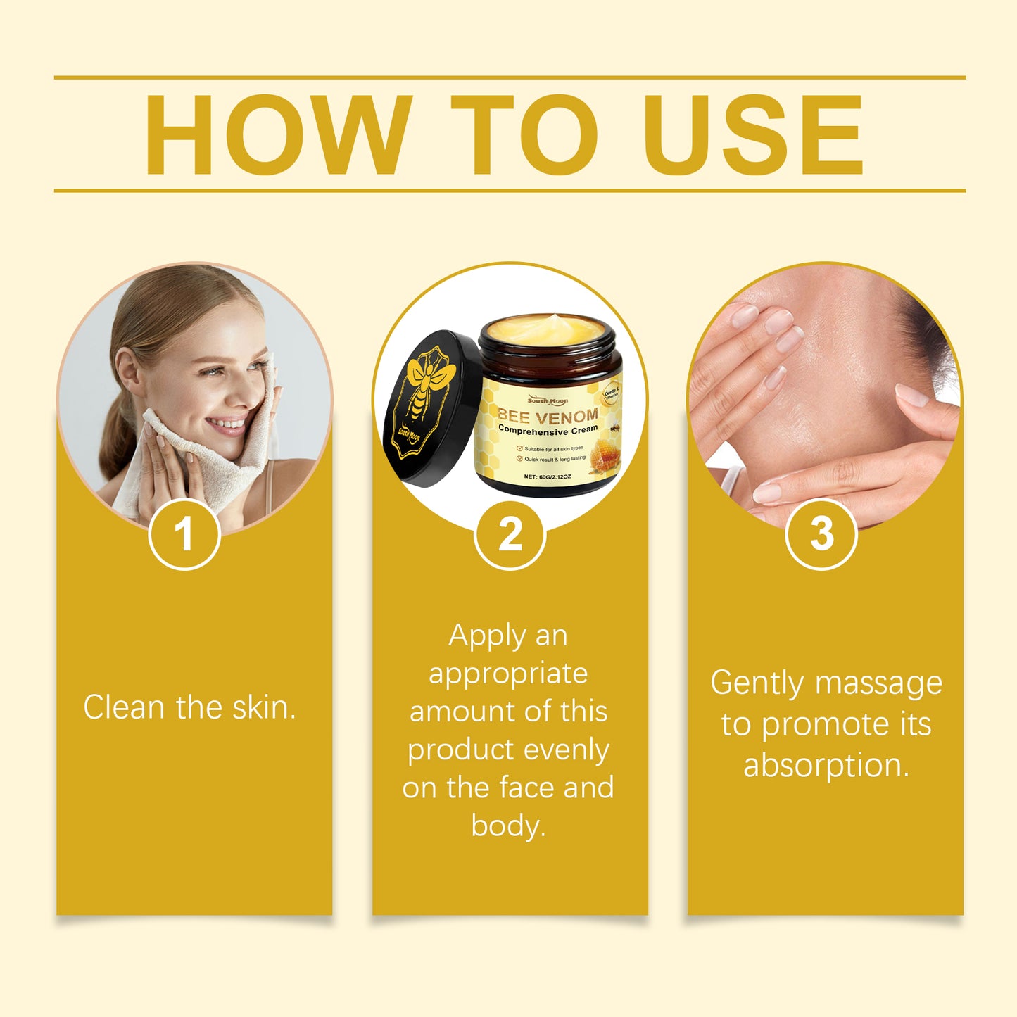 Bee Venom Moisturizing Cream - Daily Face and Body Skin Care