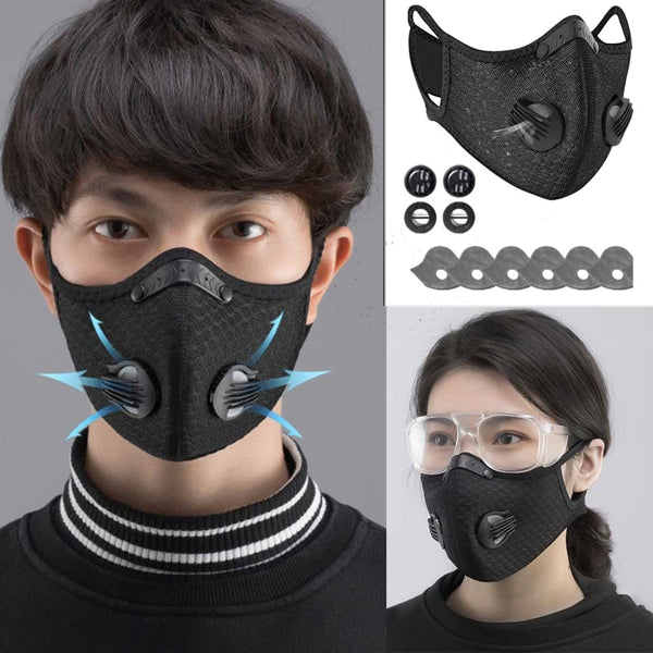 Reusable Half Face Cover Mask with Filter for Outdoor Cycling