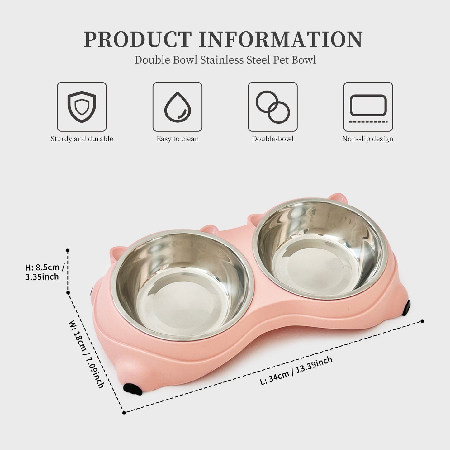 Self Pickup Macaron Stainless Steel Pet Bowl - Multiple Colors