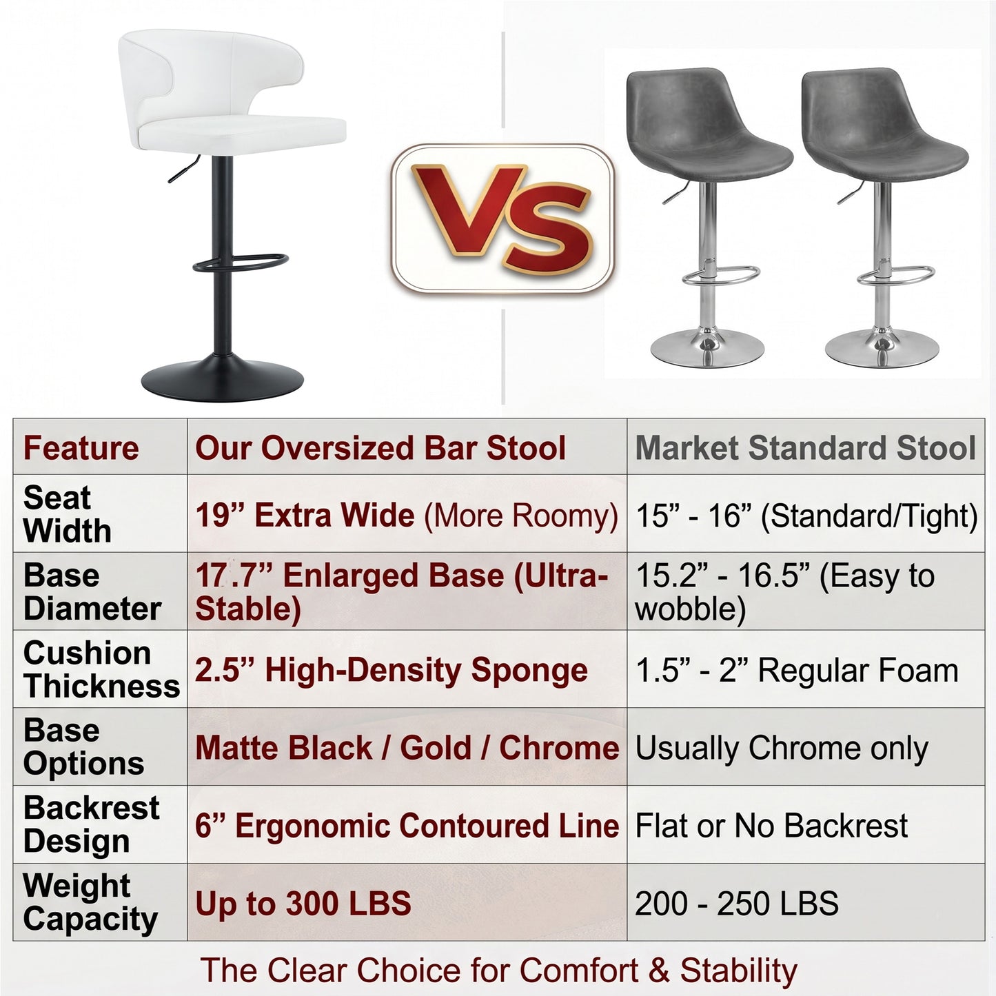 Modern Rotating Adjustable Bar Chair, PU Leather Belt Backrest Swivel